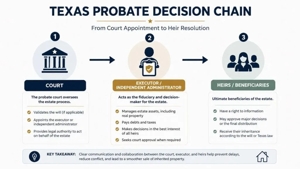 Texas probate process from court appointment to executor and heirs