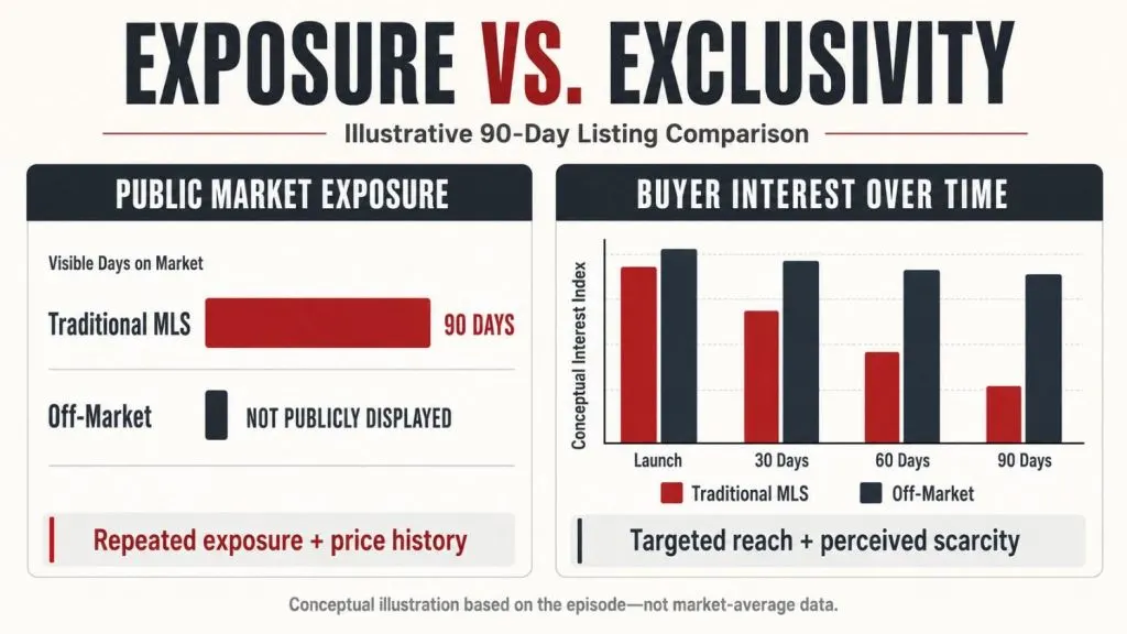 MLS and off-market listing exposure and buyer interest compared