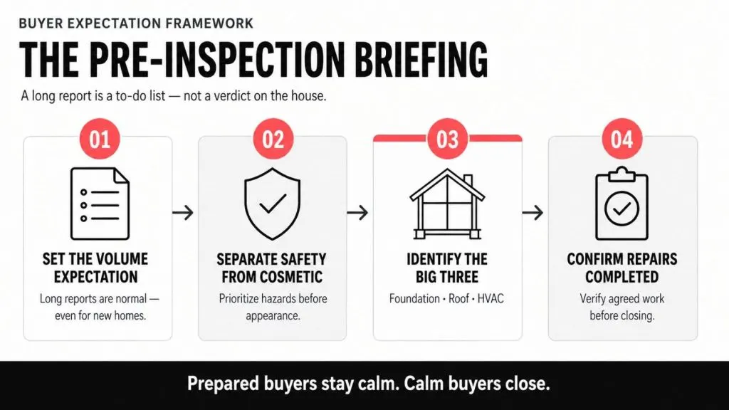 four-step pre-home-inspection briefing framework