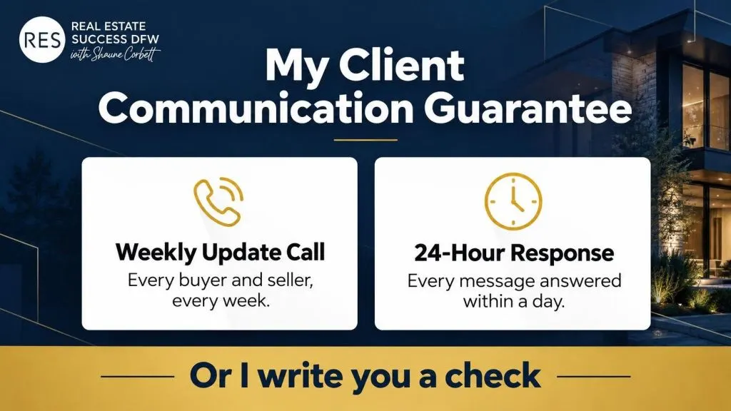 Shaune Corbett’s client communication guarantee: weekly updates and replies within 24 hours