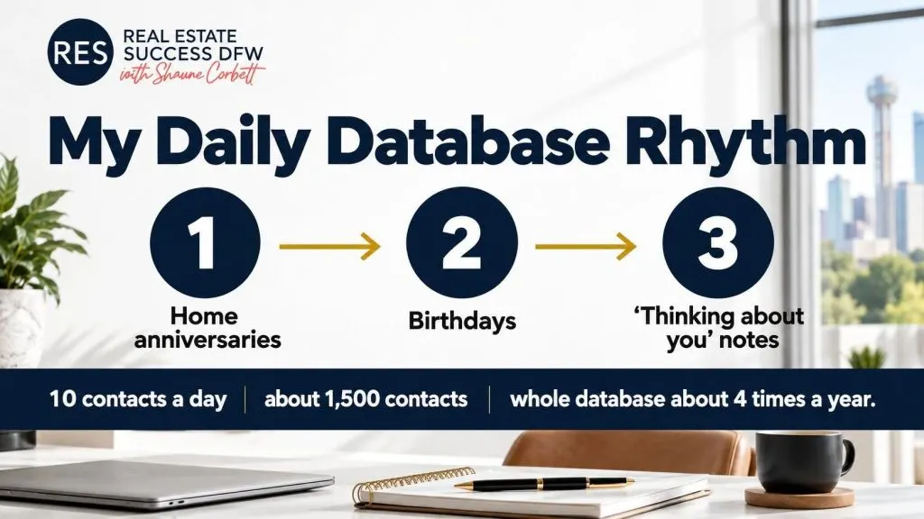 Shaune Corbett’s daily database follow-up rhythm of ten contacts a day
